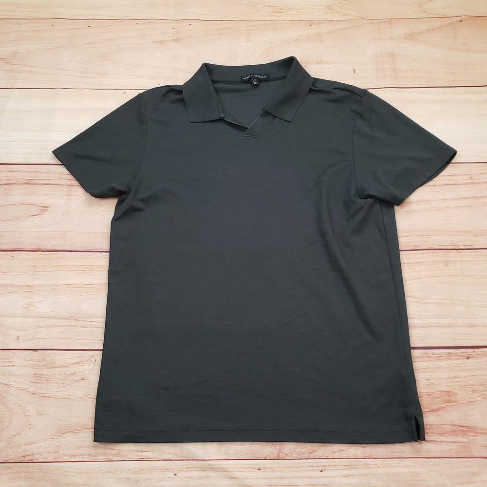 Robert Barakett Polo Shirt Mens Small Gray Pima‎ Cotton Johnny Collar Casual